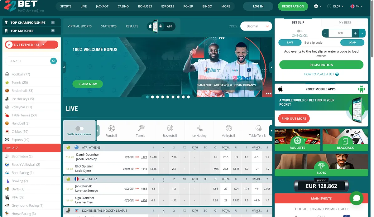 22Bet Sportsbook Online